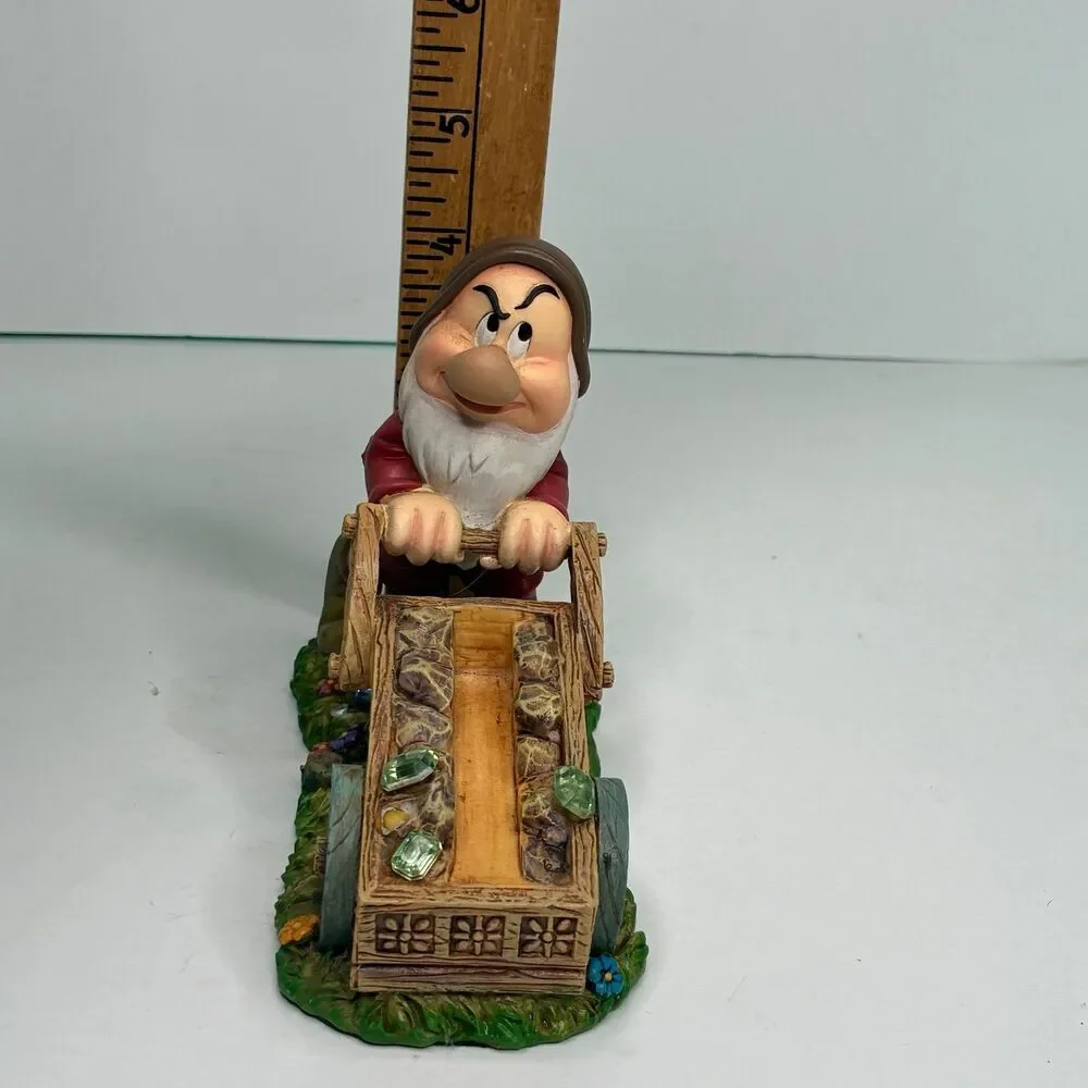 Disney Snow White & The Seven Dwarfs Desk Set GRUMPY Business Card Holder Vtg